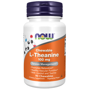 NOW Foods L-Theanine 100 мг 90 жевательных таблеток