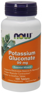  NOW Foods Potassium Gluconate 99 мг 100 таблеток