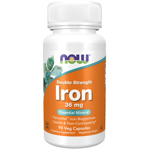 NOW Железо ,Iron 36 мг 90 капсул